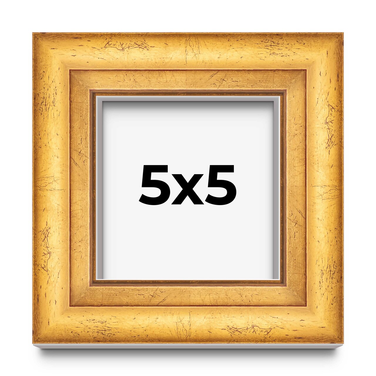 5x5 Deep Shadow Box Picture Frame with UV-Resistant Acrylic & Acid Free Backing, Available in 4 Finishes - Gold, Silver, Brown, White